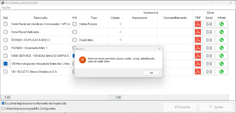 Envio de Boleto por e-mail